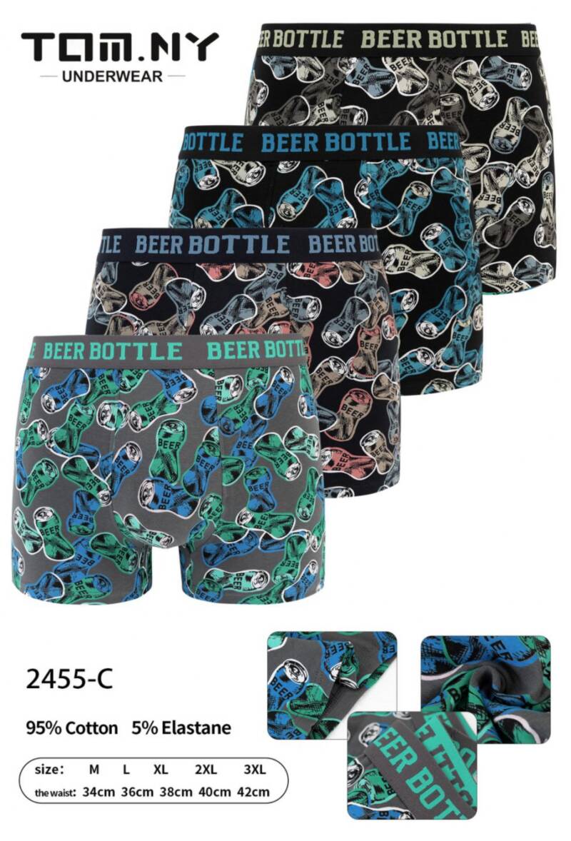 Bokserki męskie Roz M-3XL, Mix kolor Paczka 24 szt